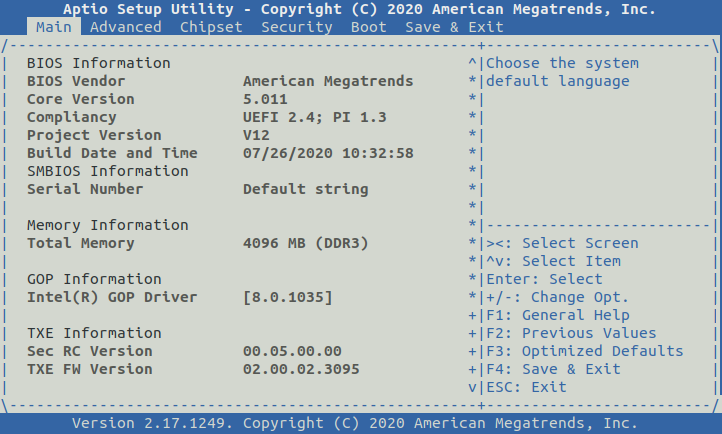 Bios main interface.png