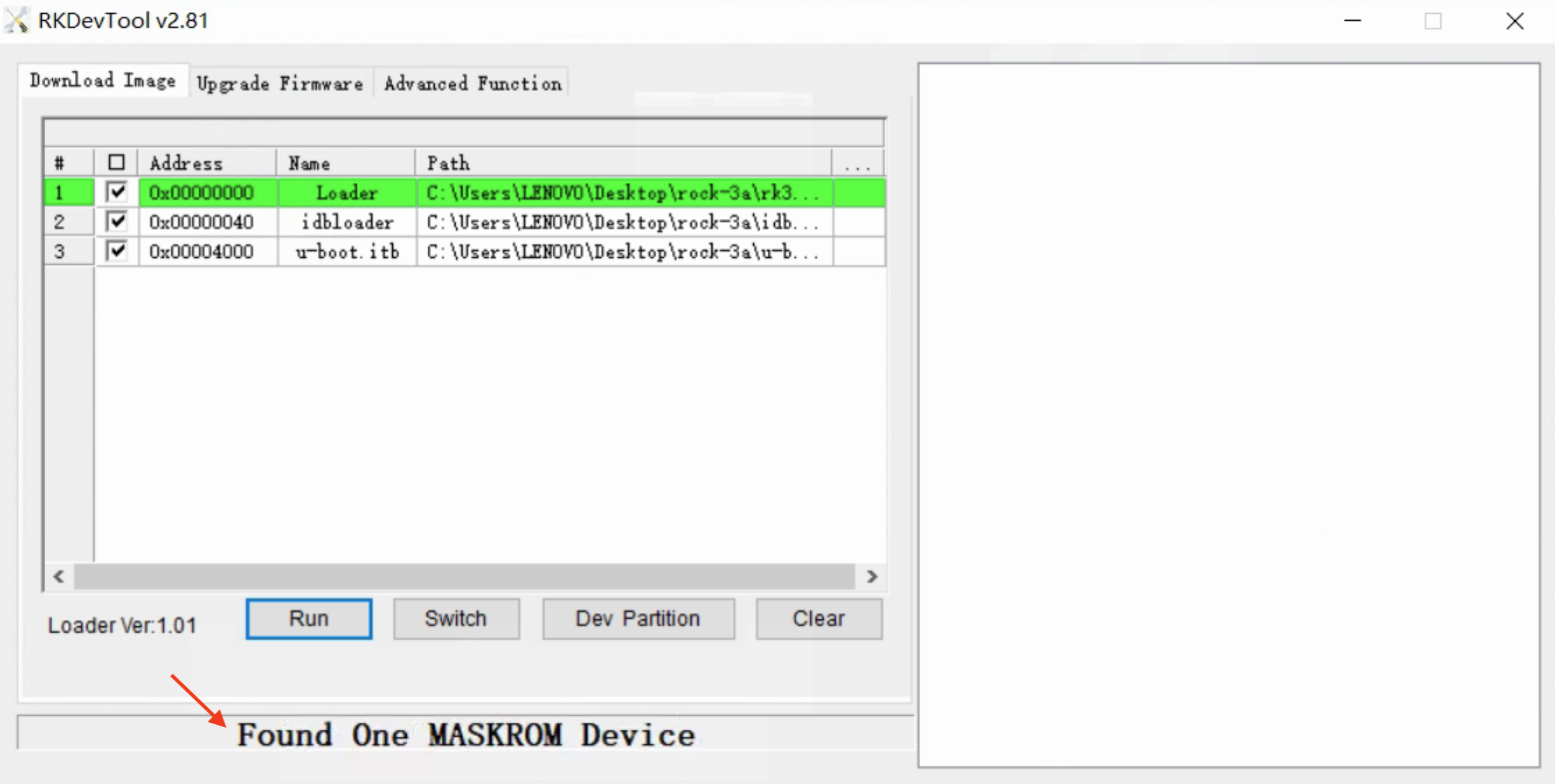 Rkdevtool-found-one-maskrom-device.png